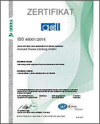 Zertifikat ISO 45001